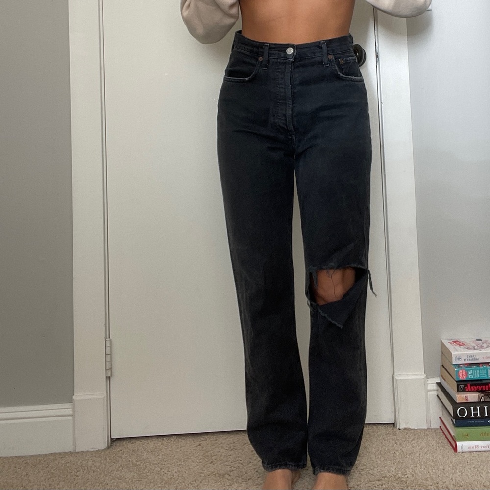 Agolde black pinch waist jeans